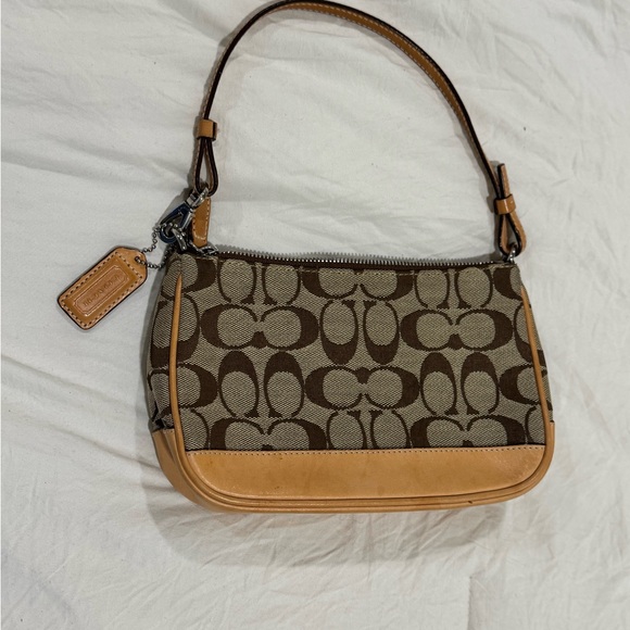 Coach Signature Shoulder Bag in Brown and Tan - Picture 1 of 6